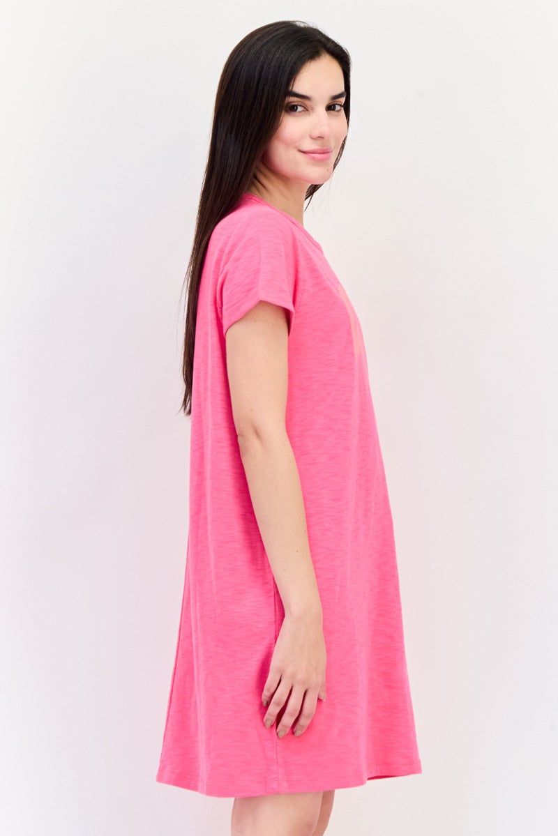 GAP Women Brand Logo Mini Dress, Pink - Image 4