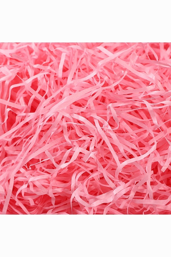 Pink Shredded Paper Filler 100 g – Soft Lightweight Raffia Wrap for Gift Boxes, Eid, Wedding, Party Baskets - Image 1