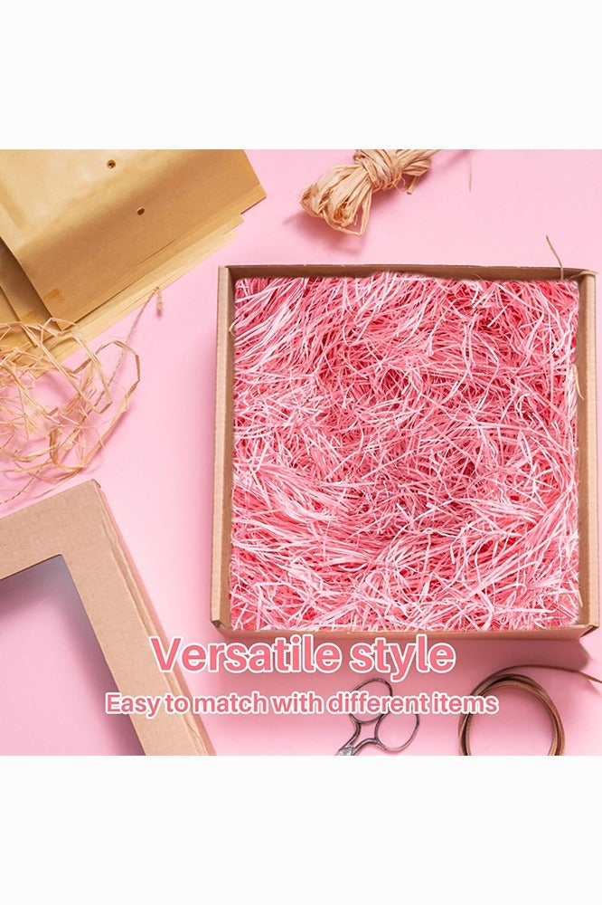Pink Shredded Paper Filler 100 g – Soft Lightweight Raffia Wrap for Gift Boxes, Eid, Wedding, Party Baskets - Image 4