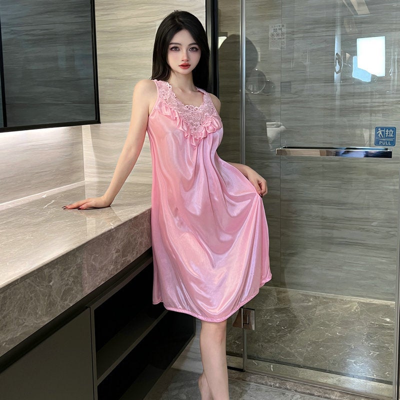 Women's Loose Ice Silk Sleep Dress - Image 1