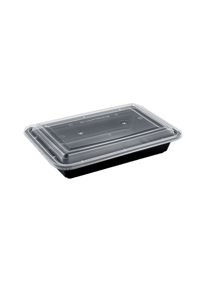 packwell Black Base Container Rectangular 28 & Lid 15 Pcs Combo - Image 5