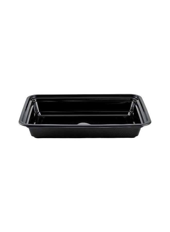 packwell Black Base Container Rectangular 28 & Lid 15 Pcs Combo - Image 4