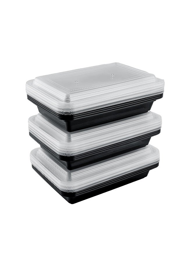 packwell Black Base Container Rectangular 28 & Lid 15 Pcs Combo - Image 2