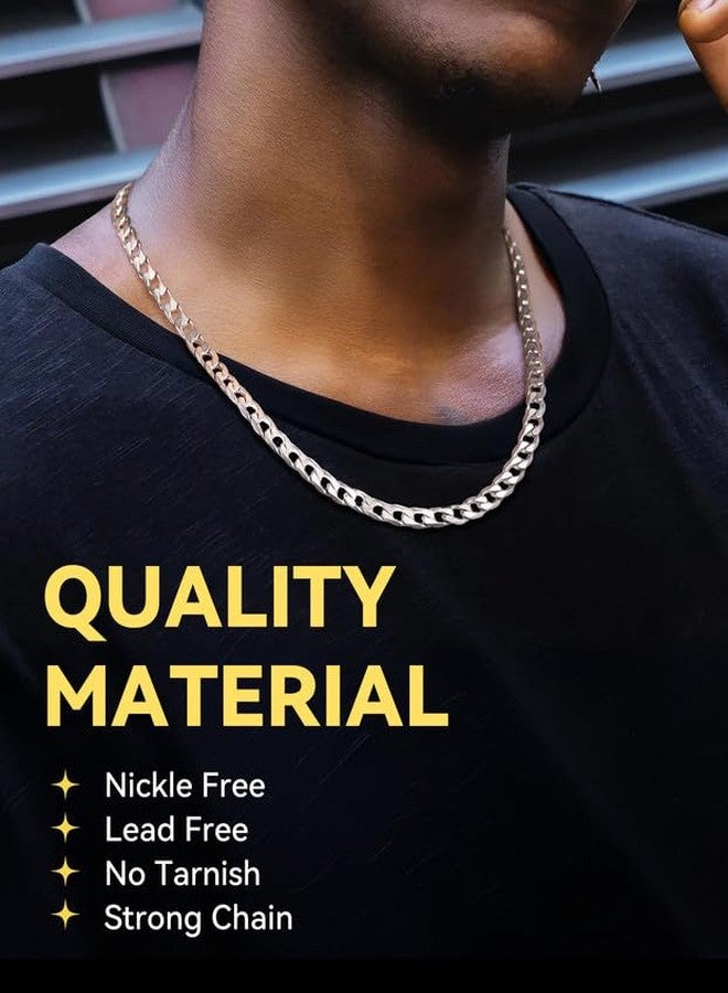 ChainsHouse Stainless Steel Curb Cuban Chain 6mm 20inch Mens Necklace Silver Color - Image 2