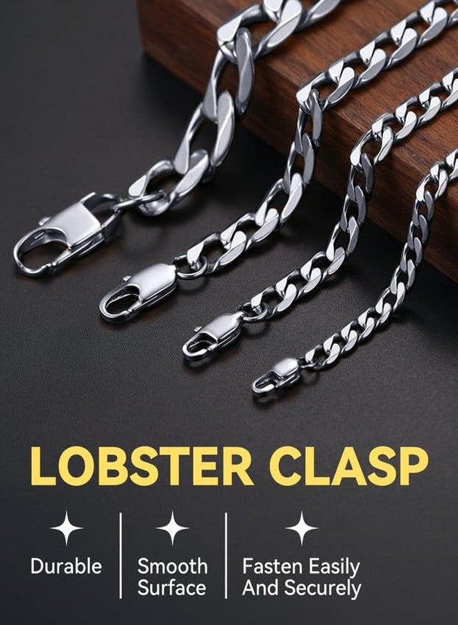 ChainsHouse Stainless Steel Curb Cuban Chain 6mm 20inch Mens Necklace Silver Color - Image 4