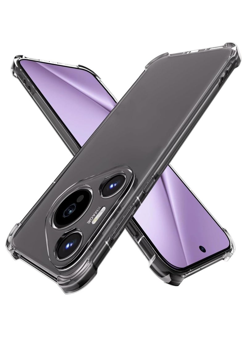 vesus Protective Case for Huawei Pura 70 Clear TPU Four Corners Protection Cover Transparent Soft Silicone Bumper Case for Pura 70 - Image 1