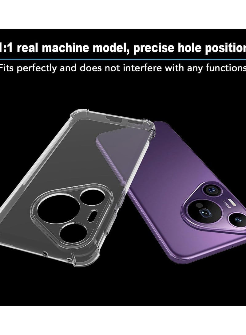 vesus Protective Case for Huawei Pura 70 Clear TPU Four Corners Protection Cover Transparent Soft Silicone Bumper Case for Pura 70 - Image 2