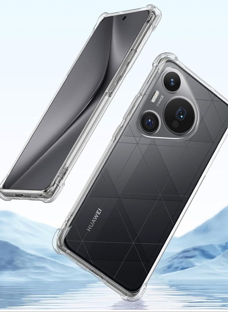 vesus Protective Case for Huawei Pura 70 Clear TPU Four Corners Protection Cover Transparent Soft Silicone Bumper Case for Pura 70 - Image 3