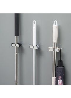 New bathroom mop clip broom storage mop hook multi-functional seamless horn mop clip hook non-perforated Dazzle Black