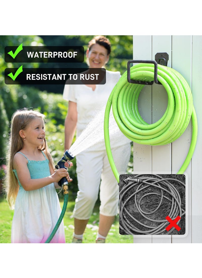 Arabest - Metal Garden Hose Holder, Heavy Duty Hose Hanger Wall Mounted Water Hose Holder for Outside Yard, Durable Hose Hooks Ideal for Water Hose, Extension Cords - Image 1