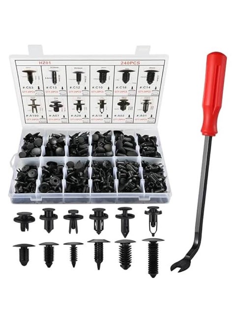 Car Plastic Push Pin Rivet Fasteners Assortment Retainer Clips Set Case Remover Tool