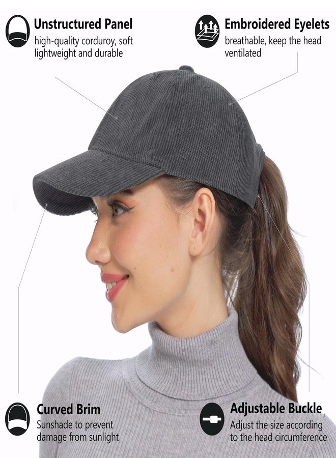 جادمكيندز قبعة GADIEMKENSD الكلاسيكية من المخمل المضلع للرجال والنساء، قبعة بيسبول بأحزمة قابلة للتعديل، قبعة سائق شاحنة عتيقة، قبعة كرة ناعمة غير مهيكلة للجولف والرياضات والجري، لون رمادي داكن - Image 2