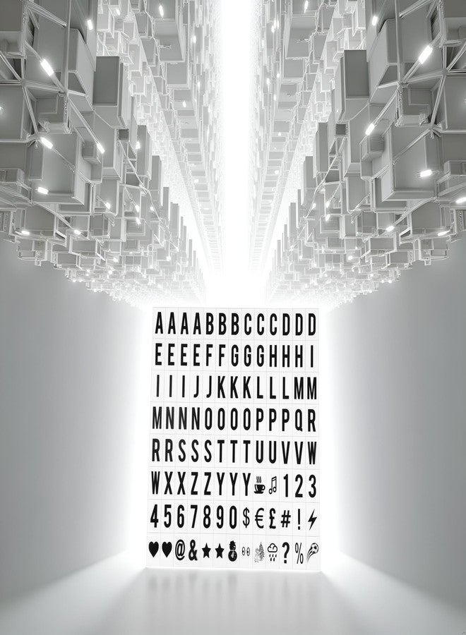 WaigN A Set 104Pcs Black Cinematic Lightbox Replacement Letters and Numbers Signs for A4 Light Up Letter Box Sign Message Board,Message Signs,Presentation Boards 65.4x35mm(LED Light Box is NOT Included) - Image 5