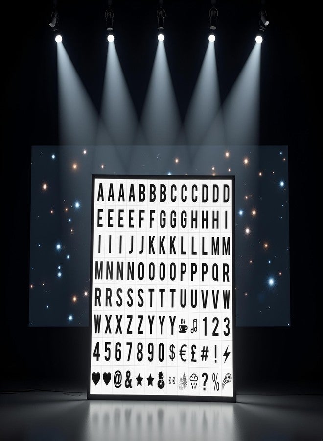 WaigN A Set 104Pcs Black Cinematic Lightbox Replacement Letters and Numbers Signs for A4 Light Up Letter Box Sign Message Board,Message Signs,Presentation Boards 65.4x35mm(LED Light Box is NOT Included) - Image 3