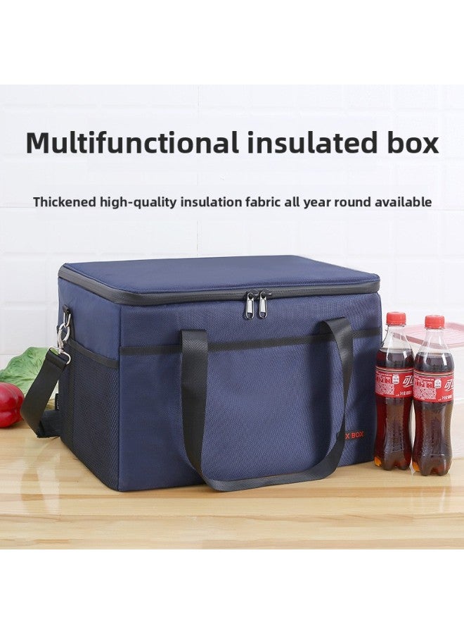 Generic Ice Pack Thickened Heat Preservation Bag Large Capacity Handbag Aluminum Foil Thickened Heat Preservation Box Insulated Lunch Box Lunch Bag Carrying Bag-Color:Black 25L:35*27*26  - Image 2