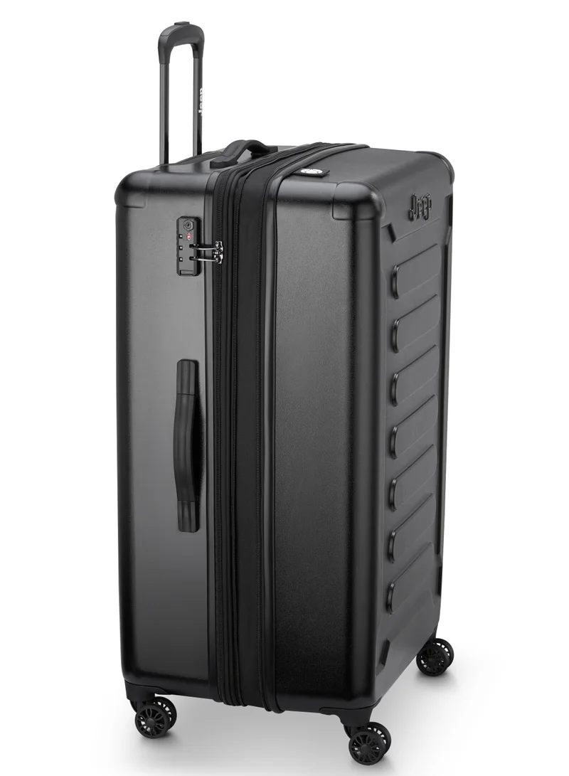 Jeep The Jeep JH004C Hardcase Expandable Spinner 4-Double wheel Luggage trolley suitcase 80cm Black