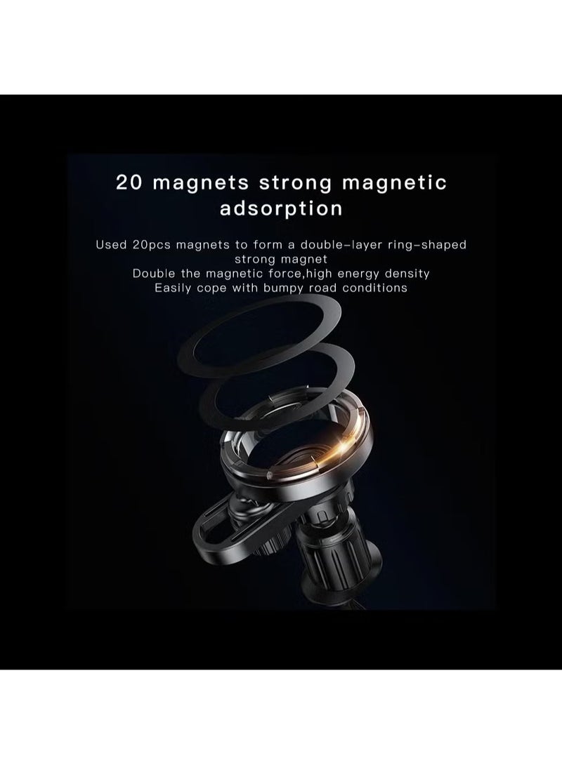 Yesido Strong Magnetic Car Air Vent Phone Holder – Secure, Durable, and Adjustable Mount for Smartphones – Universal Compatibility for iPhone, Android, and More – Easy Installation and 360° Rotation - Image 4