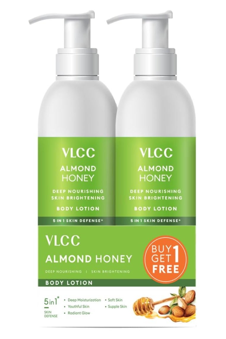VLCC - Almond Honey Deep Nourishing & Skin Brightening Body Lotion - 350 ml (Pack of 2) | Moisturizes, Nourishes & Brightens Skin | Enriched with Almond Oil & Honey | Non-Greasy, Lightweight Formula - Image 3