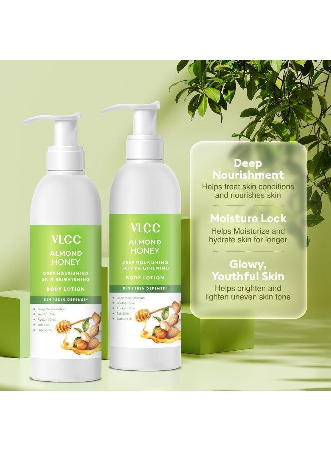 VLCC - Almond Honey Deep Nourishing & Skin Brightening Body Lotion - 350 ml (Pack of 2) | Moisturizes, Nourishes & Brightens Skin | Enriched with Almond Oil & Honey | Non-Greasy, Lightweight Formula - Image 5
