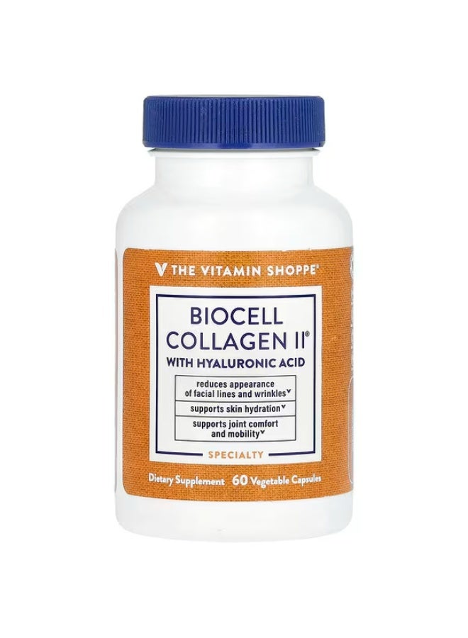 ذا فيتامين شوب متجر الفيتامينات، بيوسيل كولاجين II مع حمض الهيالورونيك، 60 كبسولة نباتية