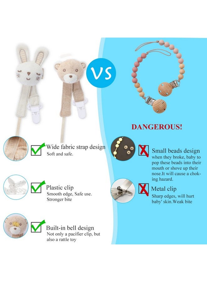 COTTONBEBE Pacifier Clip, 2 Pack Baby Pacifier Holder for Boys and Girls Fits Many Pacifiers & Baby Teething Toys, Ideal Baby Gift (Rabbit&Bear) - Image 3