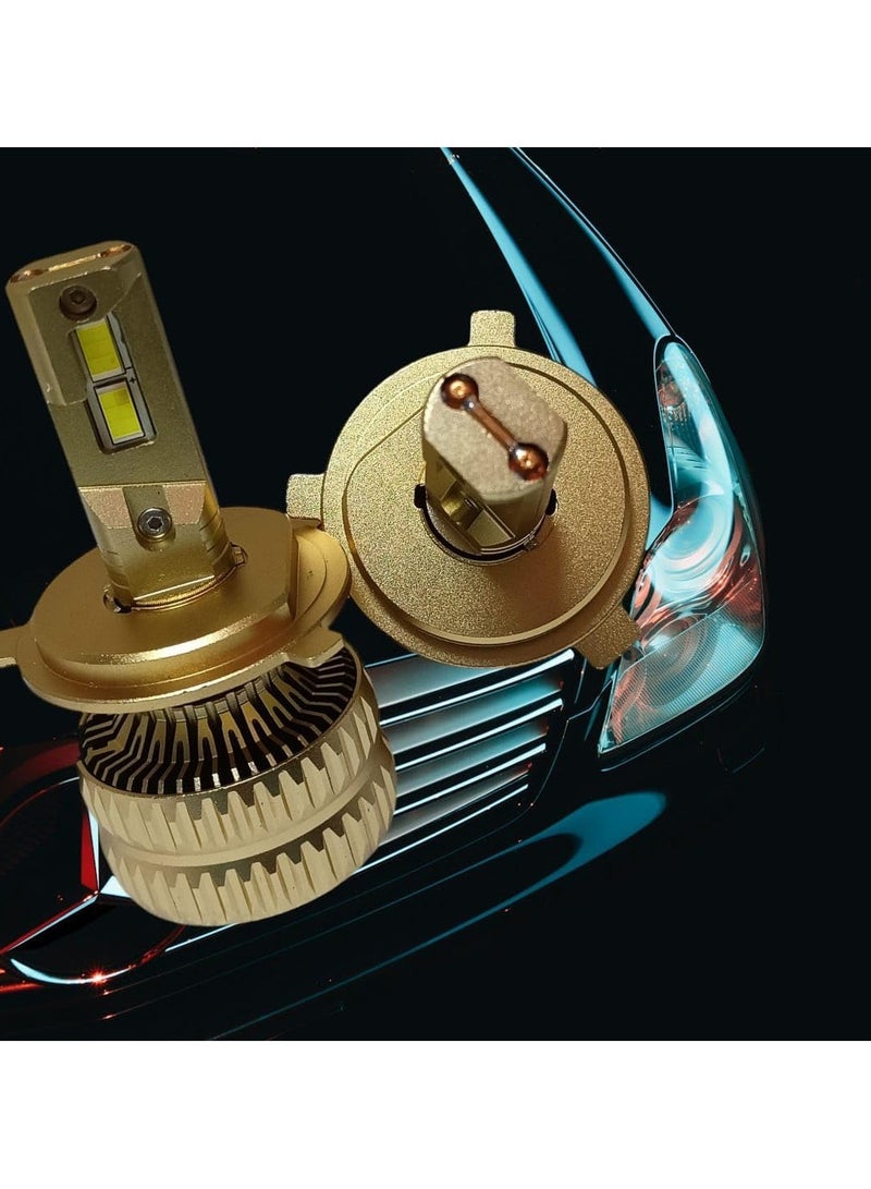 Generic High-Performance LED Car Headlight Bulb, 130W 120000LM, 5200-6000K, Copper Heatsink with Cooling Fan, 12-24V (H4) – Ultra Bright, Energy Efficient, Long Lifespan  - Image 1