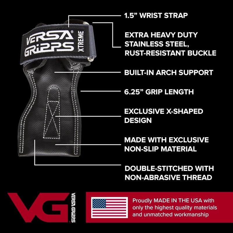Versa Gripps Xtreme, Made in USA, Wrist Straps for Weightlifting Alternative, Best Training Accessory, XS, Platinum - Image 2