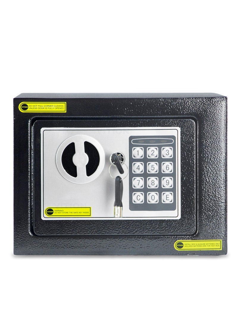 VITION - Safe Box Small Digital Security Lock with Key For Passports Cash Money Jewelry Watches Suitable Home Office Travel - Image 1