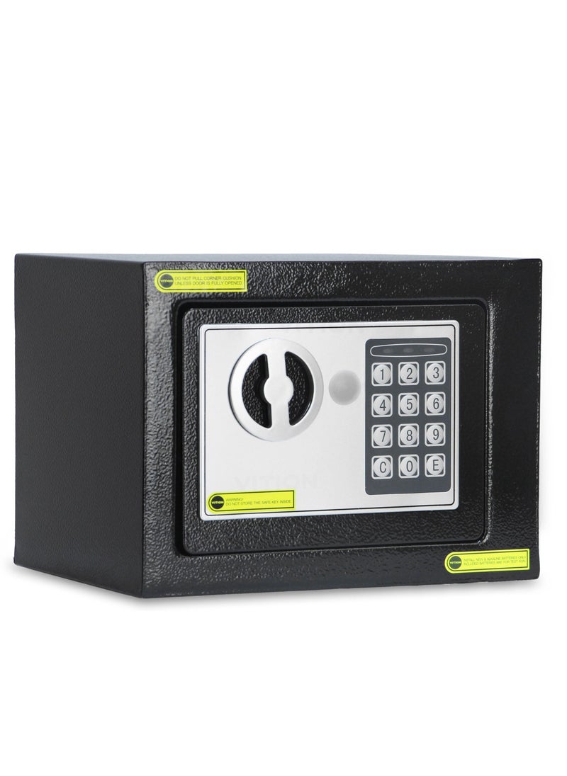 VITION - Safe Box Small Digital Security Lock with Key For Passports Cash Money Jewelry Watches Suitable Home Office Travel - Image 1