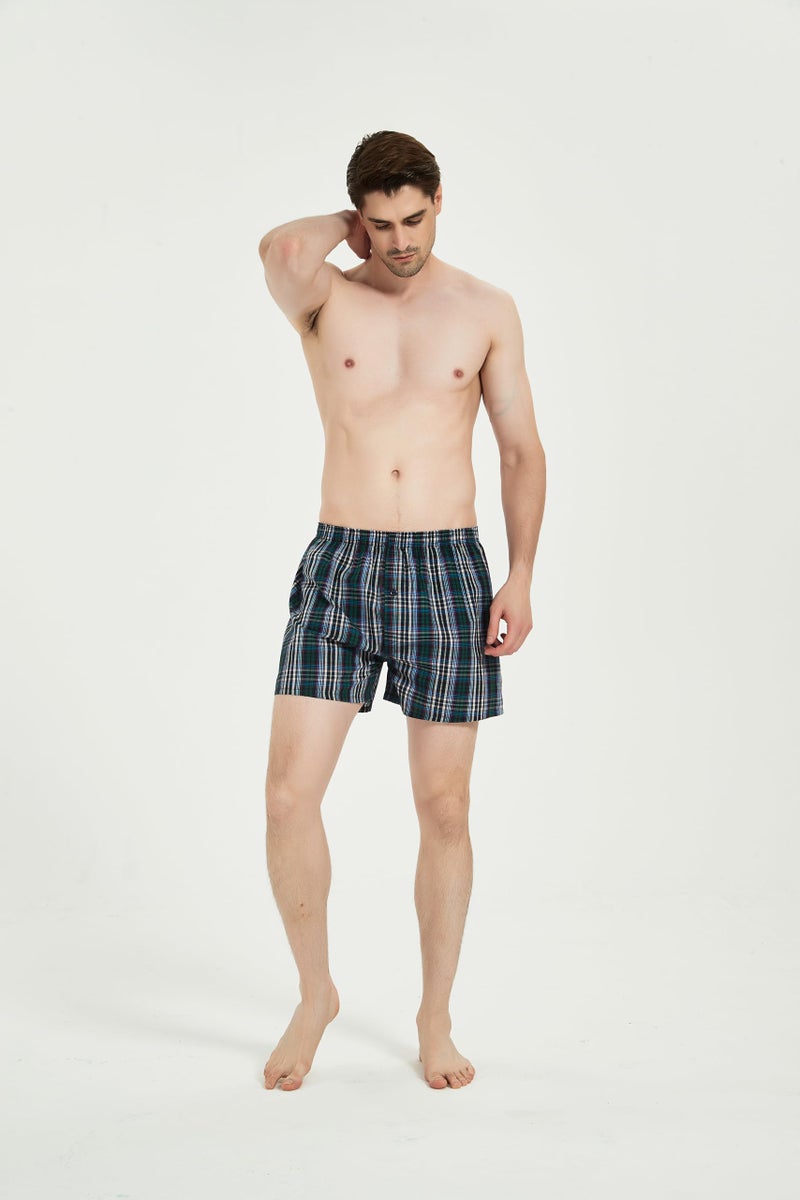 JupiterSecret Men's Boxers Underwear 100% Cotton Woven Boxers for Men Pack Boxer Shorts Assorted Colors - Image 3