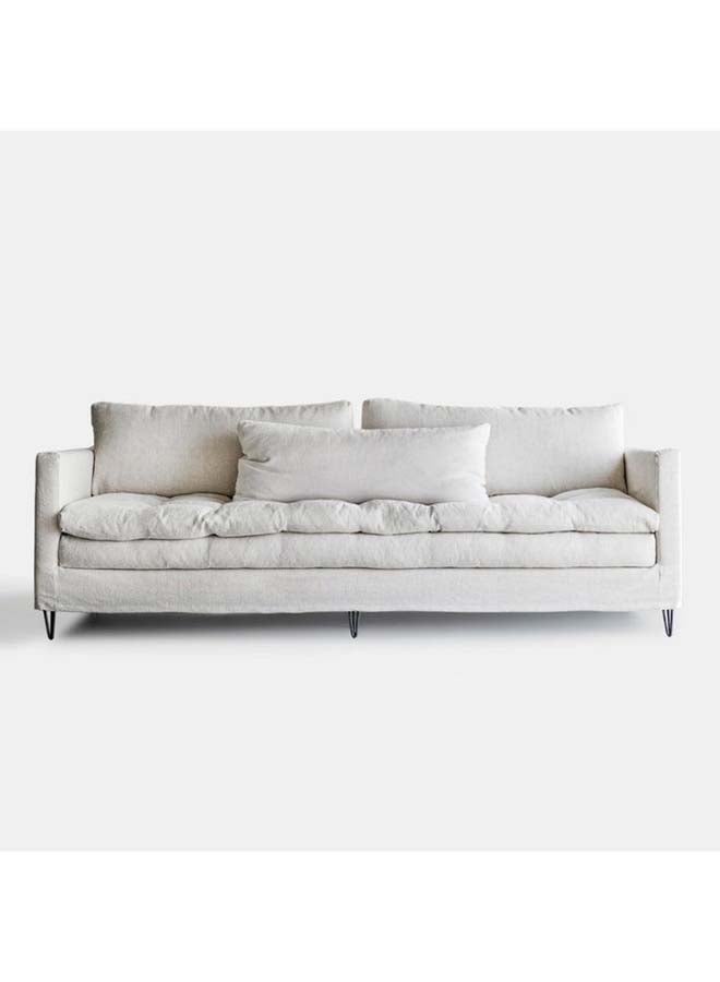 Al Home Alhome beige velvet 3 Seater Sofa - 110111159 300x85 cm