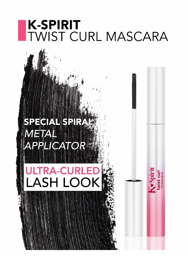flormar K‑Spirit Twist Curl Mascara – 000 Black, Unique Metal Brush, Maximum Curl, Lifted Definition 000 Black - Image 5