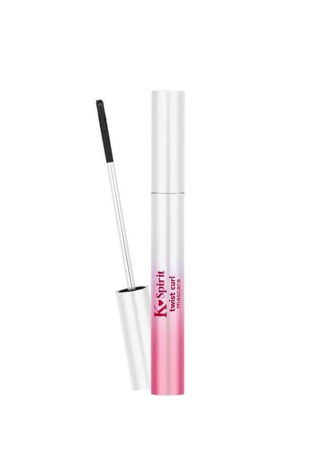 flormar K‑Spirit Twist Curl Mascara – 000 Black, Unique Metal Brush, Maximum Curl, Lifted Definition 000 Black - Image 1