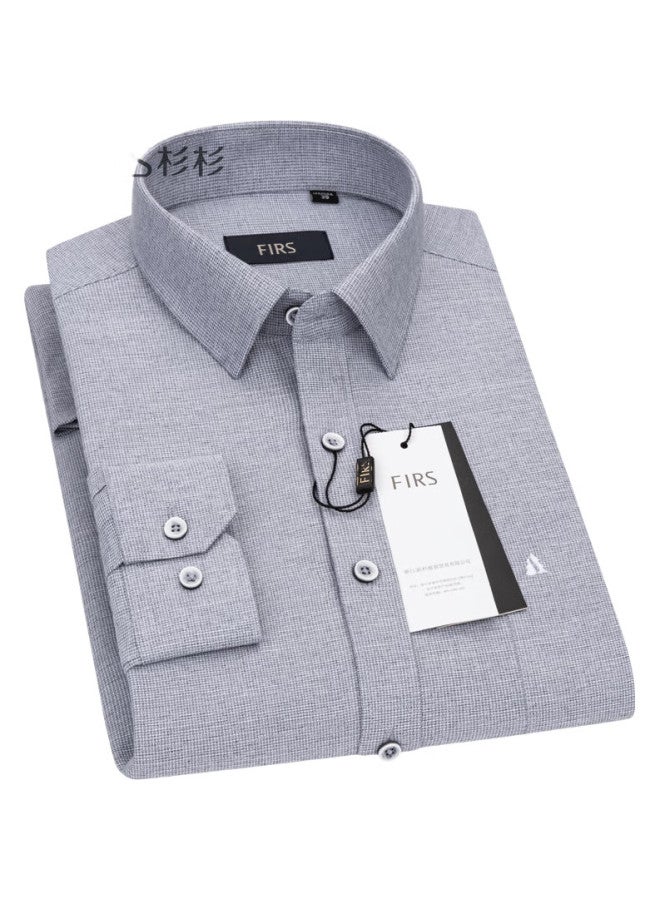 FIRS Men'S Long Sleeve Plaid Casual Shirt, Middle-Aged Business Formal Wear, Wrinkle-Free Tct4298 (Long Sleeve Version), Size 40 - Image 3