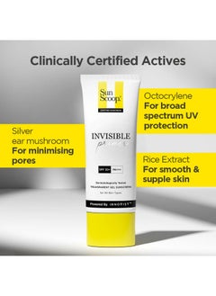 SunScoop Invisible Primer Sunscreen Gel Spf 50 Pa+++ | For Dry & Oily Skin | Transparent Primerlike Finish | Rice Extract & Vitamin E To Minimise Pores | No White Cast | For Women & Men | 45G  - Image 4
