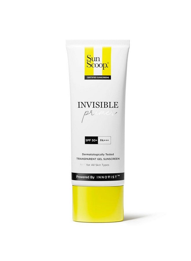 SunScoop Invisible Primer Sunscreen Gel Spf 50 Pa+++ | For Dry & Oily Skin | Transparent Primerlike Finish | Rice Extract & Vitamin E To Minimise Pores | No White Cast | For Women & Men | 45G - Image 1