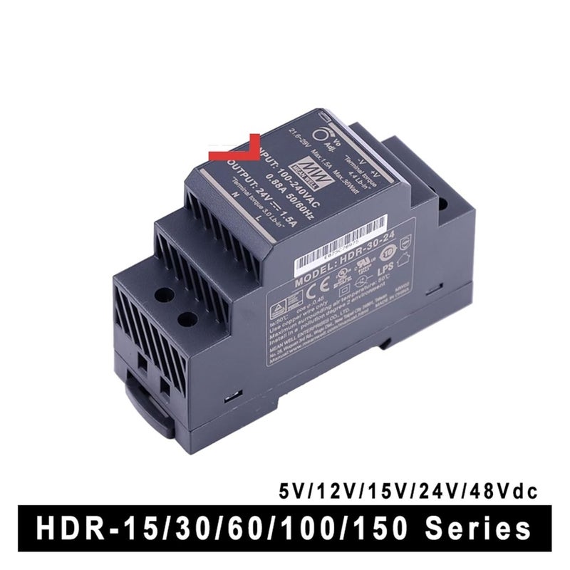 HDR-15 30 60 100 150 Series DC 5V 12V 15V 24V 48V Ultra Slim Step Shape DIN Rail Power Supply for DIY(12V,HDR-150) - Image 3
