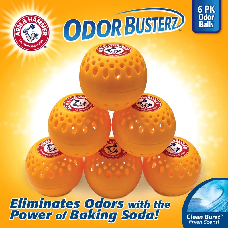 Arm & Hammer Odor Busterz Balls for Long Lasting Freshness - Deodorizer  Carpet Fresh  Odor Remover  Pet Fresh - 6 Count (Pack of 1)  Orange - Image 3