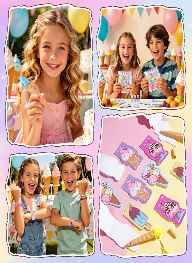 Vanblue 122 Pcs Ice Cream Party Favors Gift Two Sweet Birthday Decorations Candyland Favors Donut for Kids, Notebook Pen Goodie Bag Stuffers, Classroom Rewards Gifts Prizes,Pinata Stuffers - Image 4