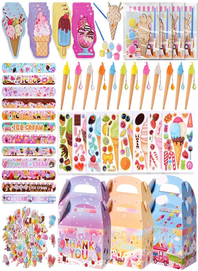 Vanblue 122 Pcs Ice Cream Party Favors Gift Two Sweet Birthday Decorations Candyland Favors Donut for Kids, Notebook Pen Goodie Bag Stuffers, Classroom Rewards Gifts Prizes,Pinata Stuffers - Image 1