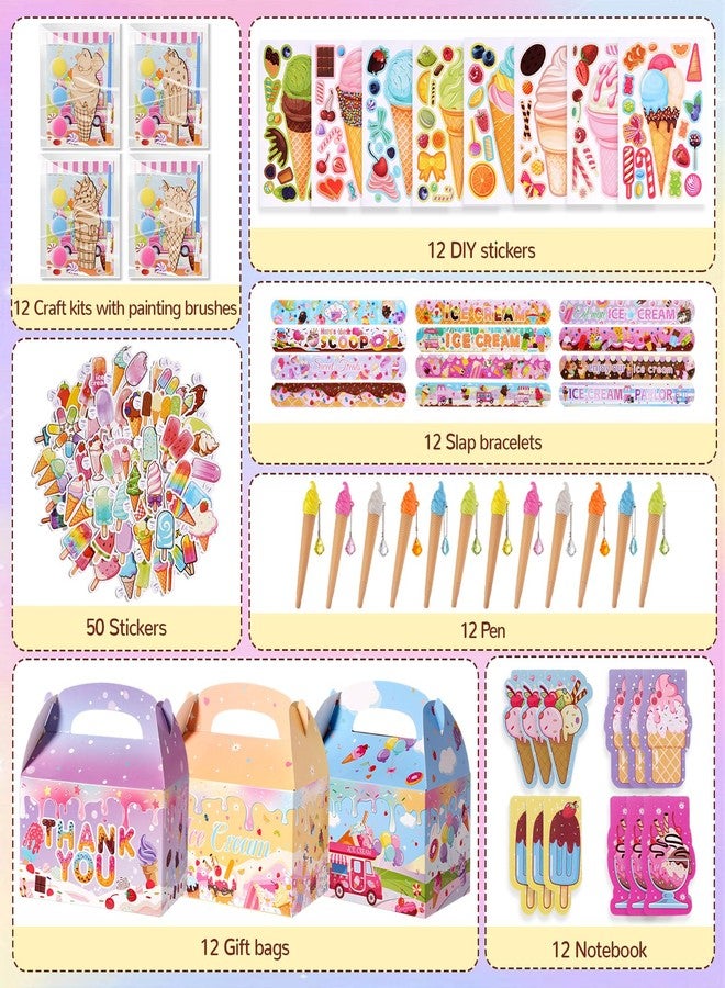 Vanblue 122 Pcs Ice Cream Party Favors Gift Two Sweet Birthday Decorations Candyland Favors Donut for Kids, Notebook Pen Goodie Bag Stuffers, Classroom Rewards Gifts Prizes,Pinata Stuffers - Image 3