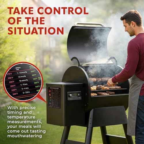 Levain & Co Meat Temperature Magnet & BBQ Smoker Guide - Smoker & Pellet Grill Accessories - Wood, Time, & Temp - BBQ Accessories - Grilling Gifts for Men - Image 4