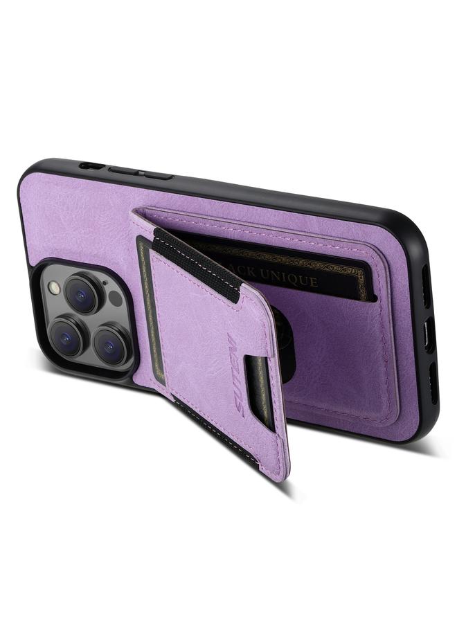 Suteni Case For iPhone 15 Pro Max H03 Litchi Leather Card Bag Stand Back Phone Case - Image 4
