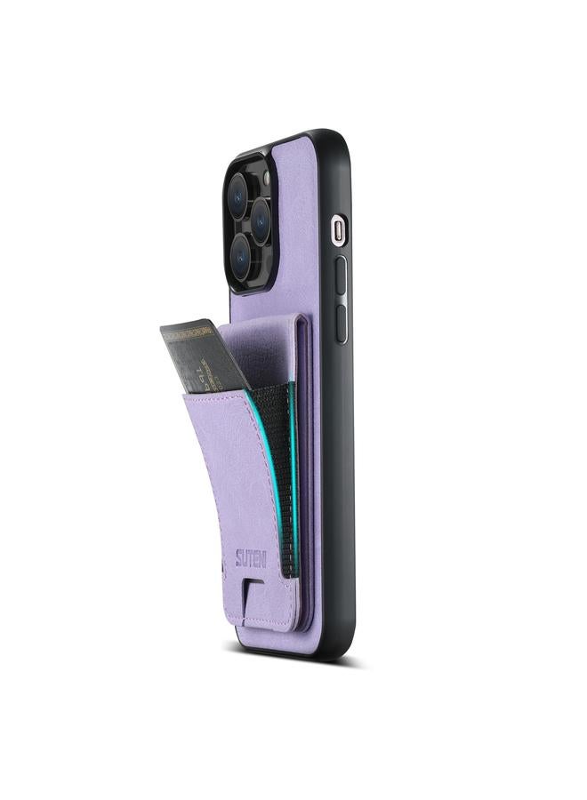 Suteni Case For iPhone 15 Pro Max H03 Litchi Leather Card Bag Stand Back Phone Case - Image 5