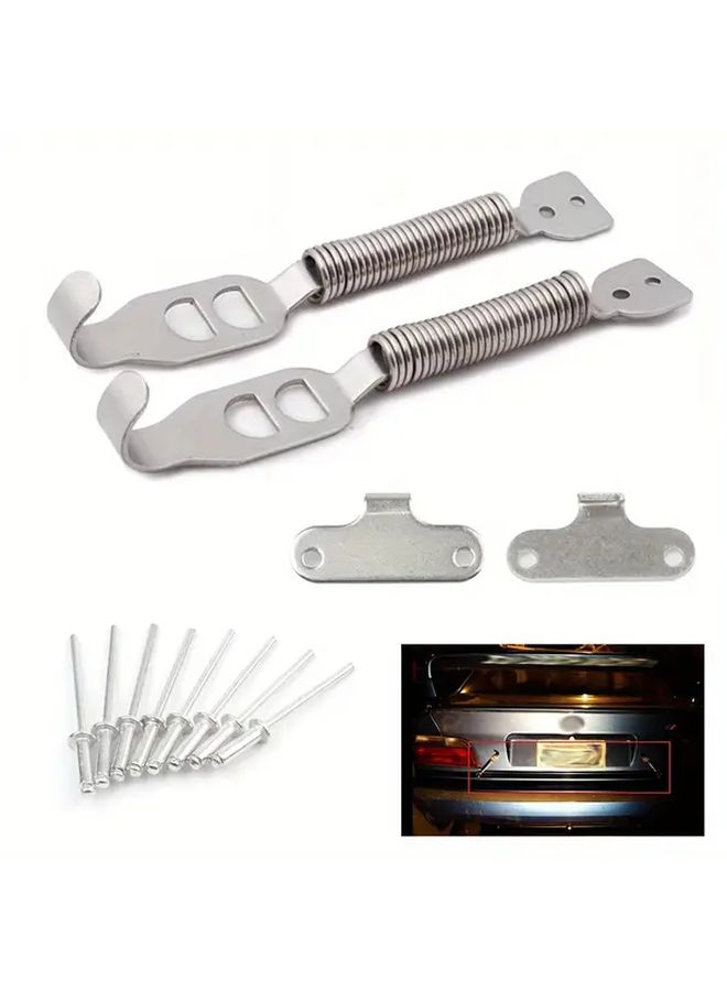 Silvery Stainless Steel Sport Hood Boot Panel Spring Pin Kit for Competition Race Rally Pair - Image 1
