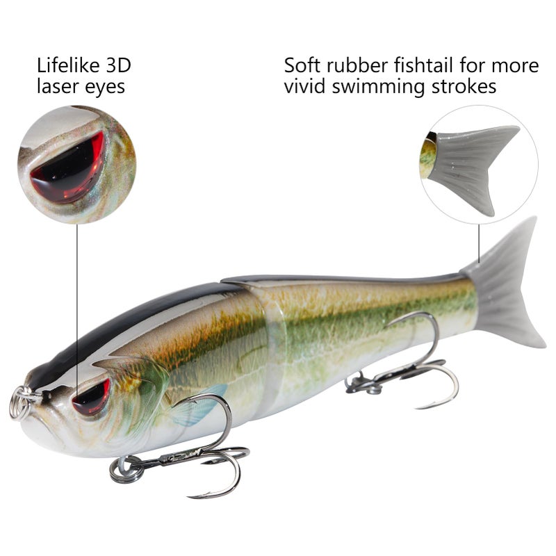 Bassdash SwimShad Glide Baits Jointed Swimbait Bass Pike Salmon Trout Muskie Fishing Lure - Image 4