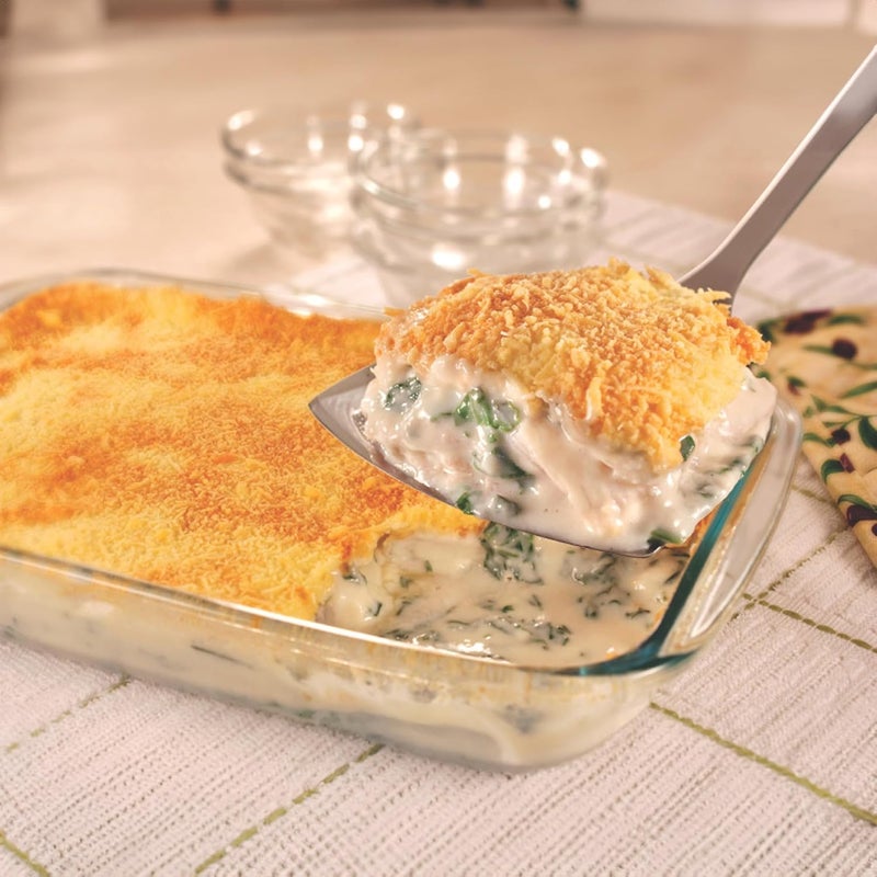 Marinex Glass 2-Piece Rectangular Roaster Set (1.6L + 2.2L) - Durable Heat-Resistant Bakeware Dishes - Clear - Image 3