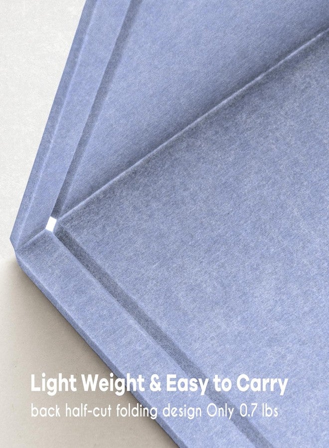 lightomorrow Bulletin Board, 24 x 18 inches Felt Board Decorative Pin Board, Cork Board Alternative for Wall, Foldable Photo Board Self-Adhesive Vision Board Mood Board with 20 Pushpins - Lavender Blue - Image 3