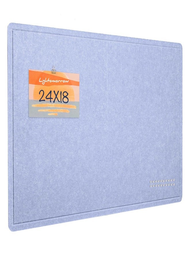 lightomorrow Bulletin Board, 24 x 18 inches Felt Board Decorative Pin Board, Cork Board Alternative for Wall, Foldable Photo Board Self-Adhesive Vision Board Mood Board with 20 Pushpins - Lavender Blue - Image 1