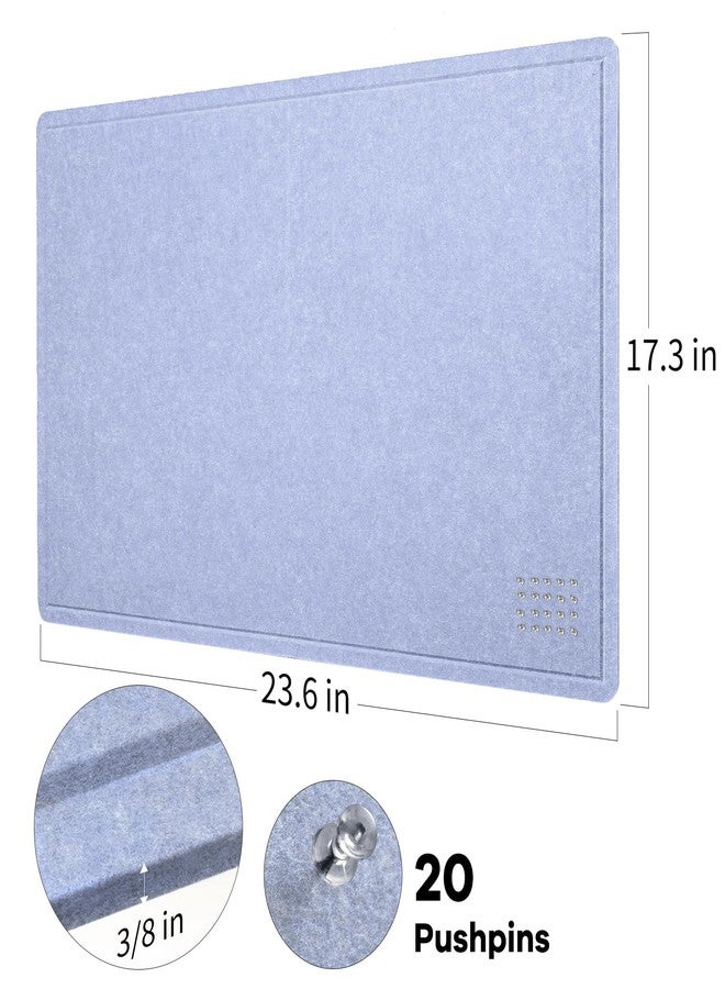 lightomorrow Bulletin Board, 24 x 18 inches Felt Board Decorative Pin Board, Cork Board Alternative for Wall, Foldable Photo Board Self-Adhesive Vision Board Mood Board with 20 Pushpins - Lavender Blue - Image 5